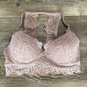 🟧 PINK Victoria’s Secret Taupe Lace Bralette (size L)